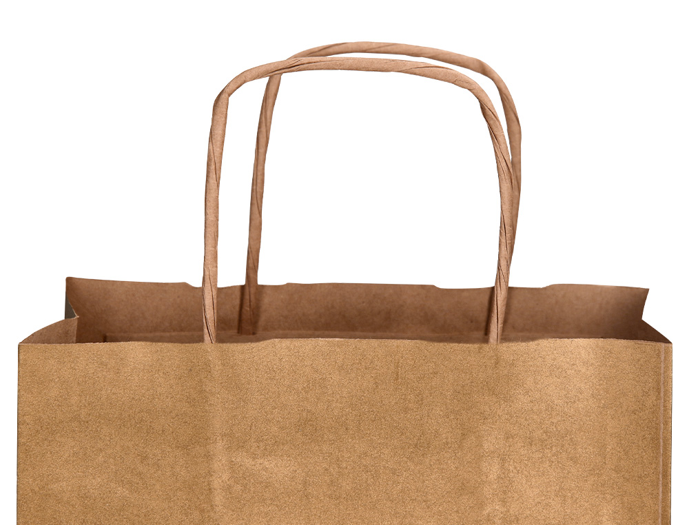 BOLSA PAPEL Q-CONNECT KRAFT NATURAL LISO XS CON ASA RETORCIDA 180X240X80 MM