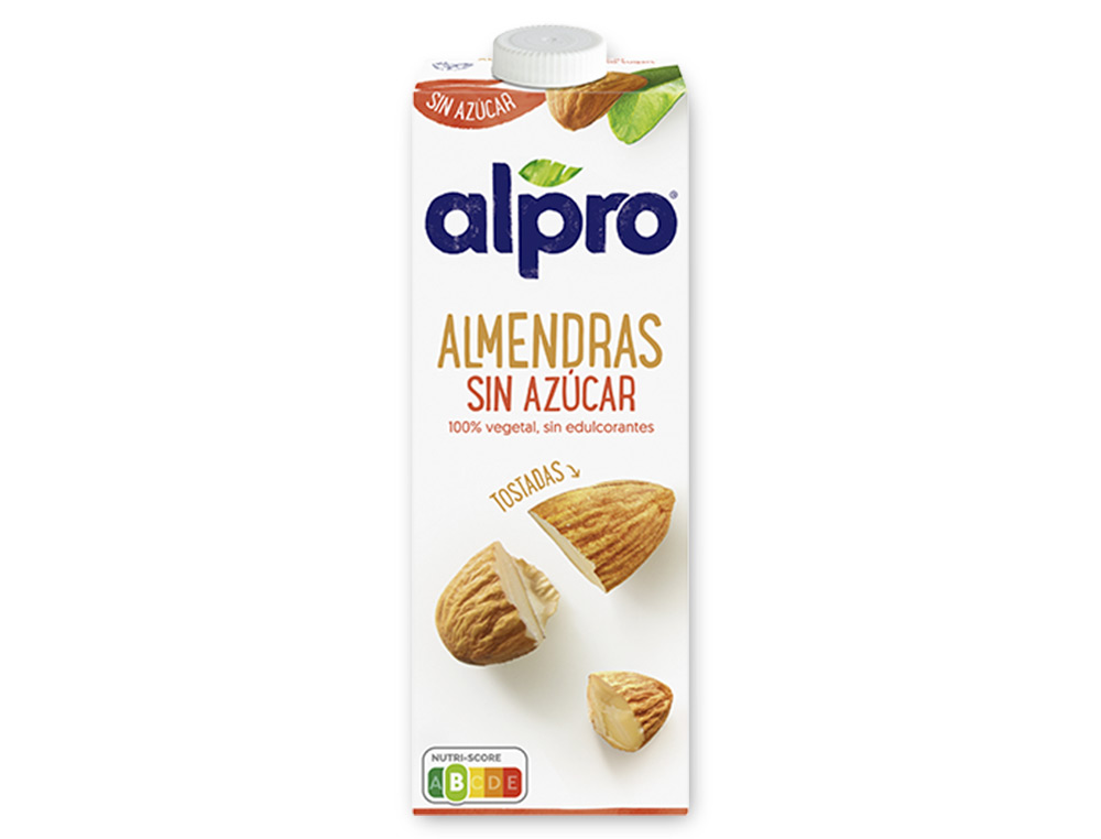 Bebida de almendra alpro 100% vegetal sin azucar con calcio y vitaminas brik de 1 litro