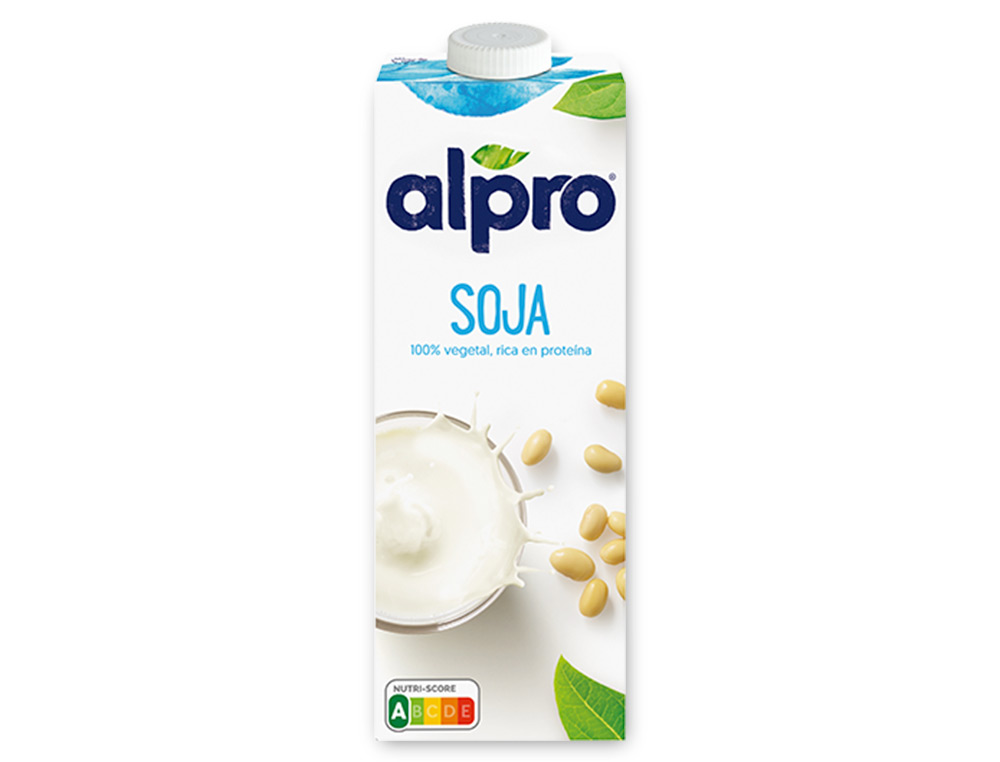 Bebida de soja alpro 100% vegetal con calcio y vitaminas brik de 1 litro litro
