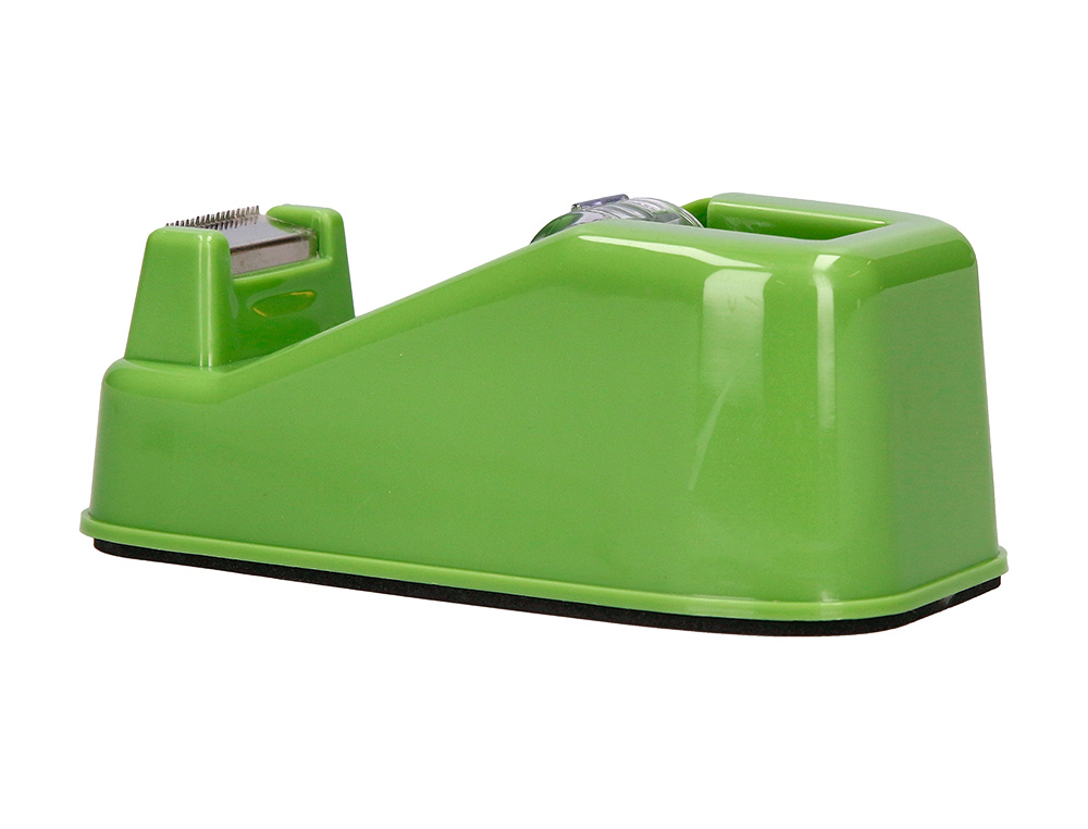 PORTARROLLO SOBREMESA LIDERPAPEL ECOUSE 100% PLASTICO RECICLADO PARA CINTA DE 33 MT COLOR VERDE