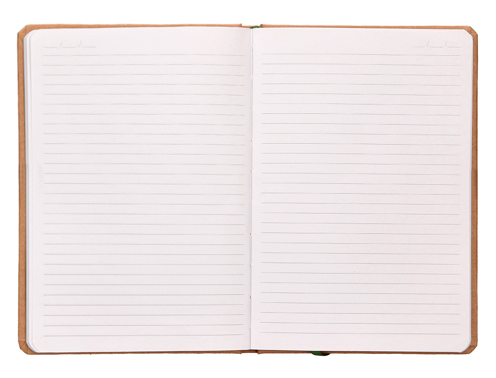 LIBRETA LIDERPAPEL ECOUSE 100% RECICLADA A5 96 HOJAS 70G/M2 HORIZONTAL CON GOMILLA Y MARCA PAGINAS