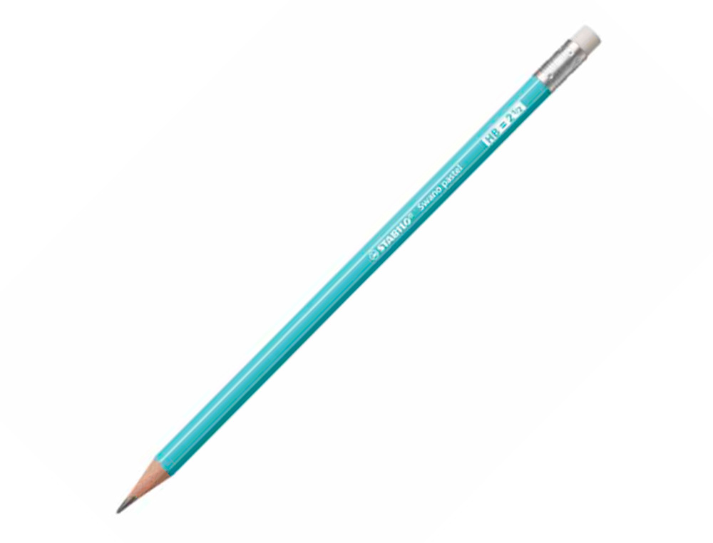 LAPICES DE GRAFITO CON GOMA STABILO SWANO MINA 2,2 MM DUREZA HB AZUL PASTEL