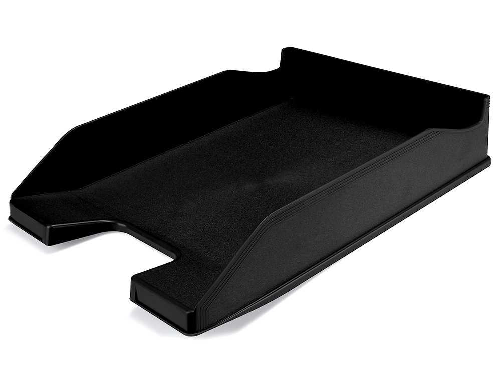 Bandeja sobremesa liderpapel ecouse 100% plastico reciclado color negro 240x70x340 mm