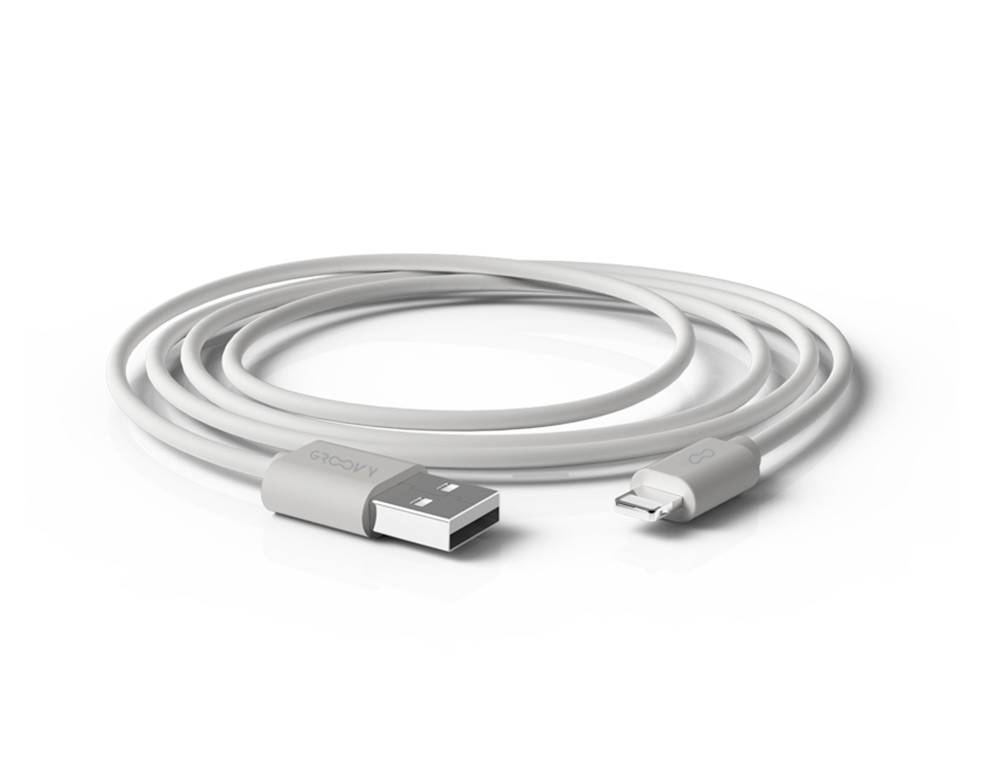 Cable groovy usb 2.0 a apple lightning longitud 1 metro color blanco