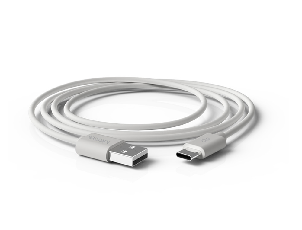 Cable groovy usb-a a tipo c longitud 1 mt color blanco