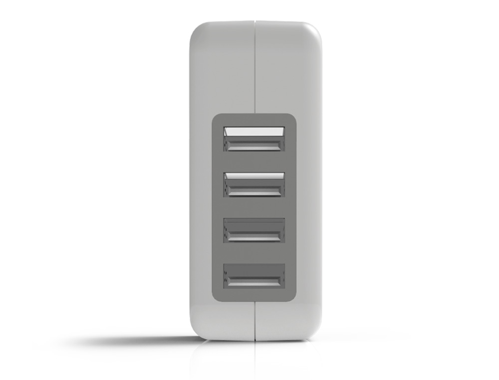 Cargador de pared groovy 4 usb color blanco