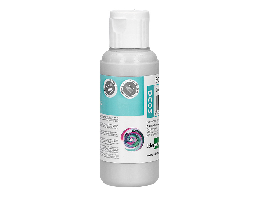 Pintura acrilica liderpapel bote de 80 ml blanco