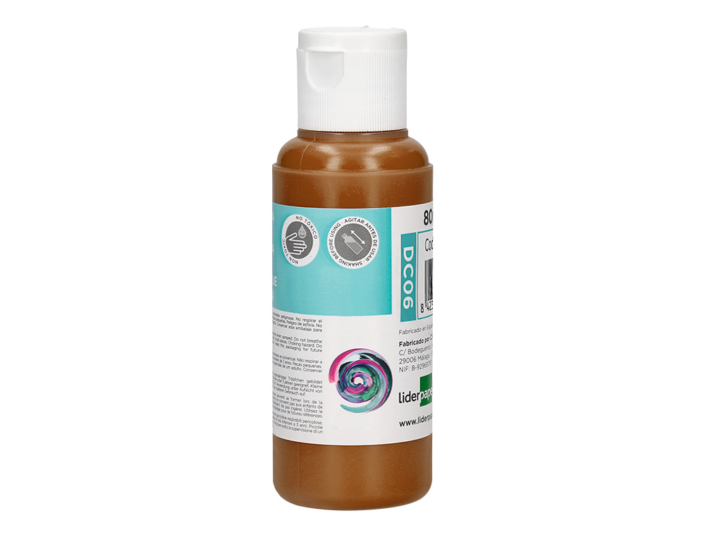 Pintura acrilica liderpapel bote de 80 ml marron