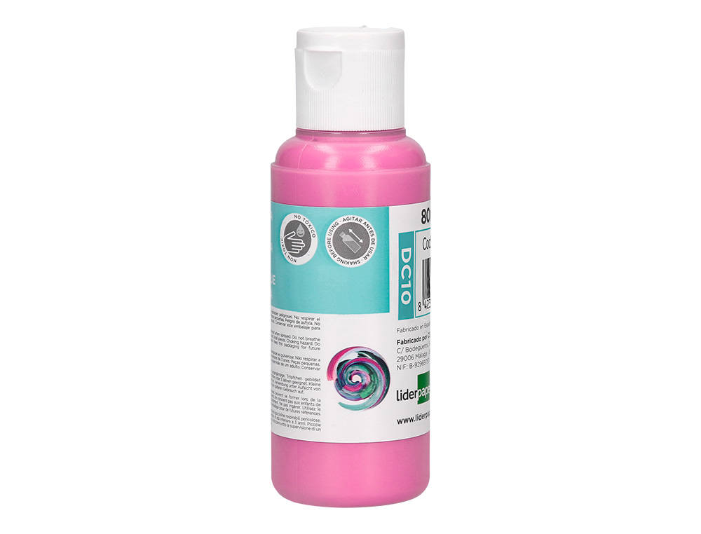 Pintura acrilica liderpapel bote de 80 ml rosa