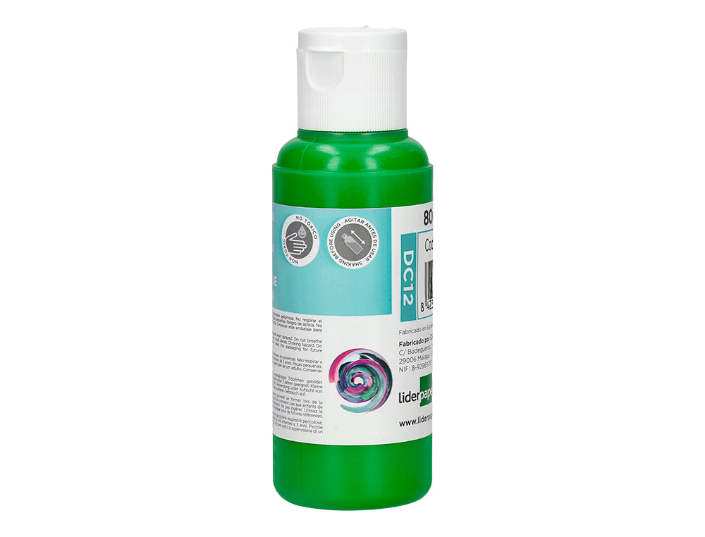 Pintura acrilica liderpapel bote de 80 ml verde