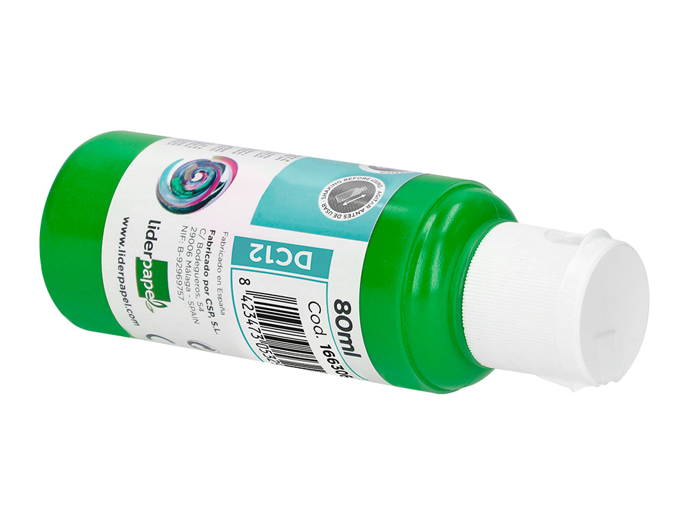 PINTURA ACRILICA LIDERPAPEL BOTE DE 80 ML VERDE
