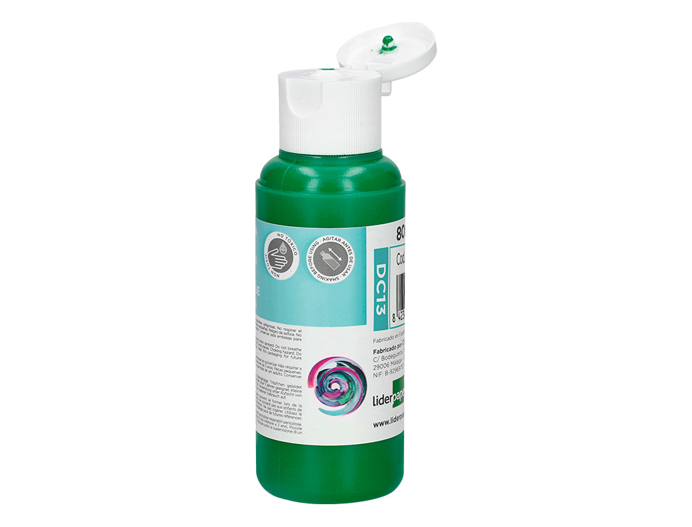 PINTURA ACRILICA LIDERPAPEL BOTE DE 80 ML VERDE OSCURO