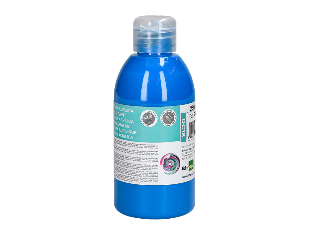 Pintura acrilica liderpapel bote de 250 ml cian