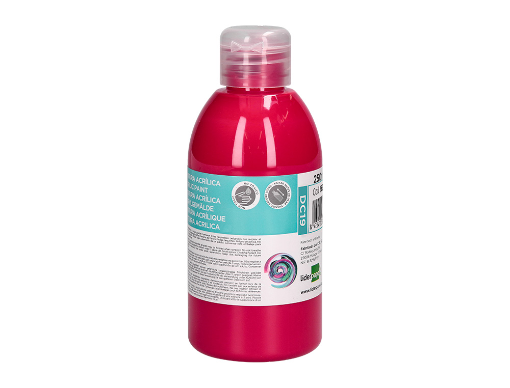 Pintura acrilica liderpapel bote de 250 ml magenta