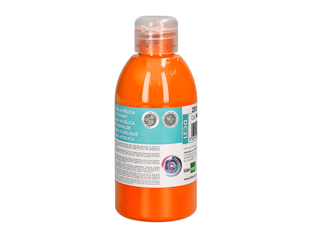 Pintura acrilica liderpapel bote de 250 ml naranja