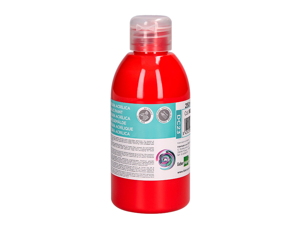 Pintura acrilica liderpapel bote de 250 ml rojo