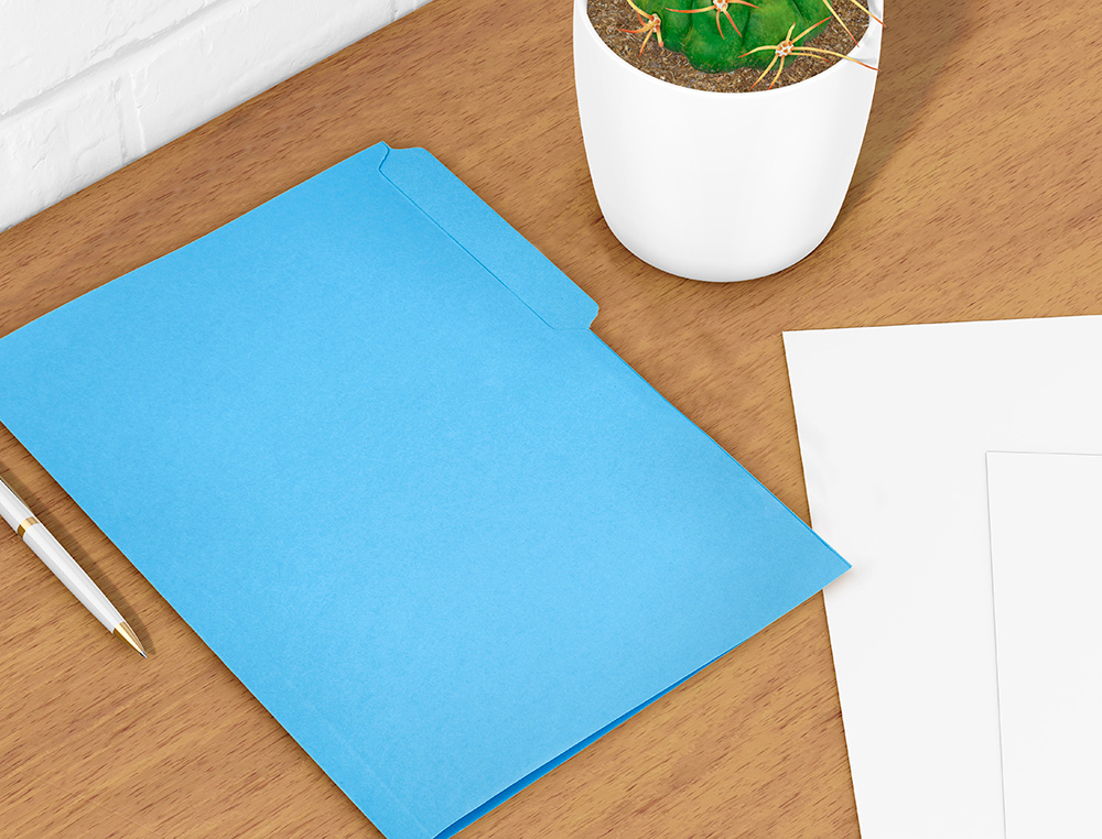 SUBCARPETA CARTULINA LIDERPAPEL FOLIO PESTAÑA SUPERIOR 240G/M2 AZUL