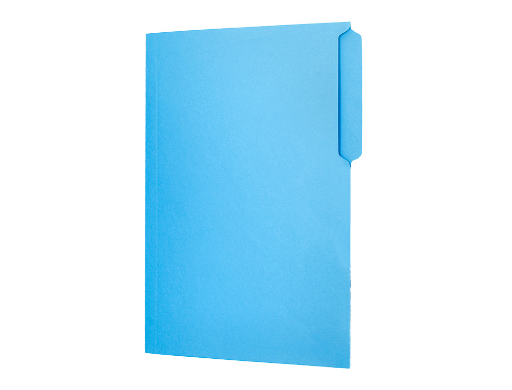 SUBCARPETA CARTULINA LIDERPAPEL FOLIO PESTAÑA SUPERIOR 240G/M2 AZUL