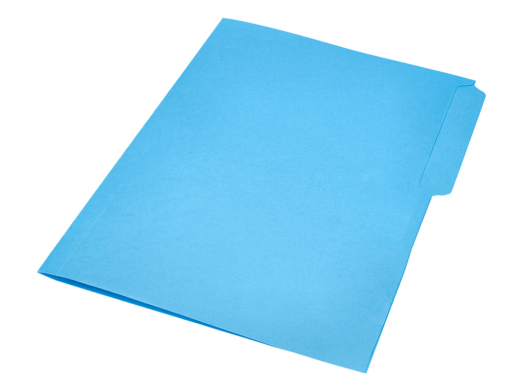 SUBCARPETA CARTULINA LIDERPAPEL FOLIO PESTAÑA SUPERIOR 240G/M2 AZUL