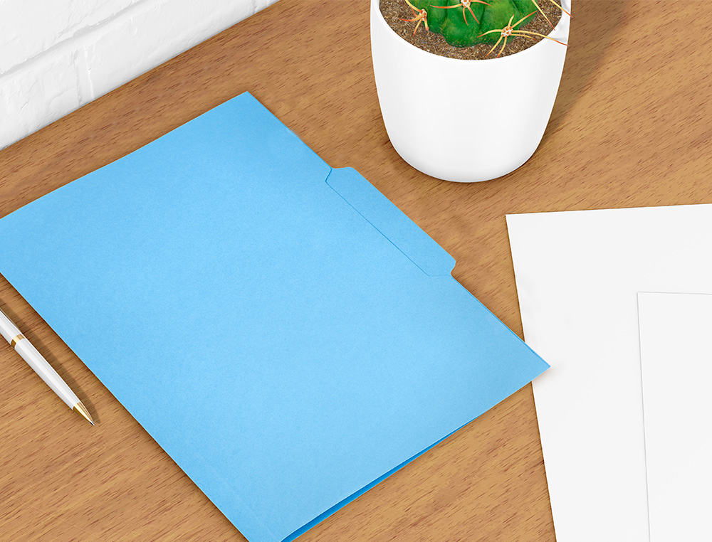 SUBCARPETA CARTULINA LIDERPAPEL FOLIO PESTAÑA CENTRAL 240G/M2 AZUL