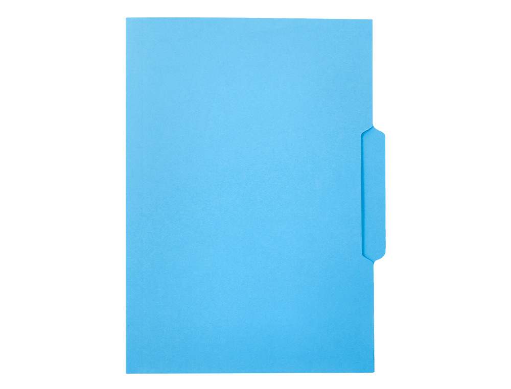 SUBCARPETA CARTULINA LIDERPAPEL FOLIO PESTAÑA CENTRAL 240G/M2 AZUL