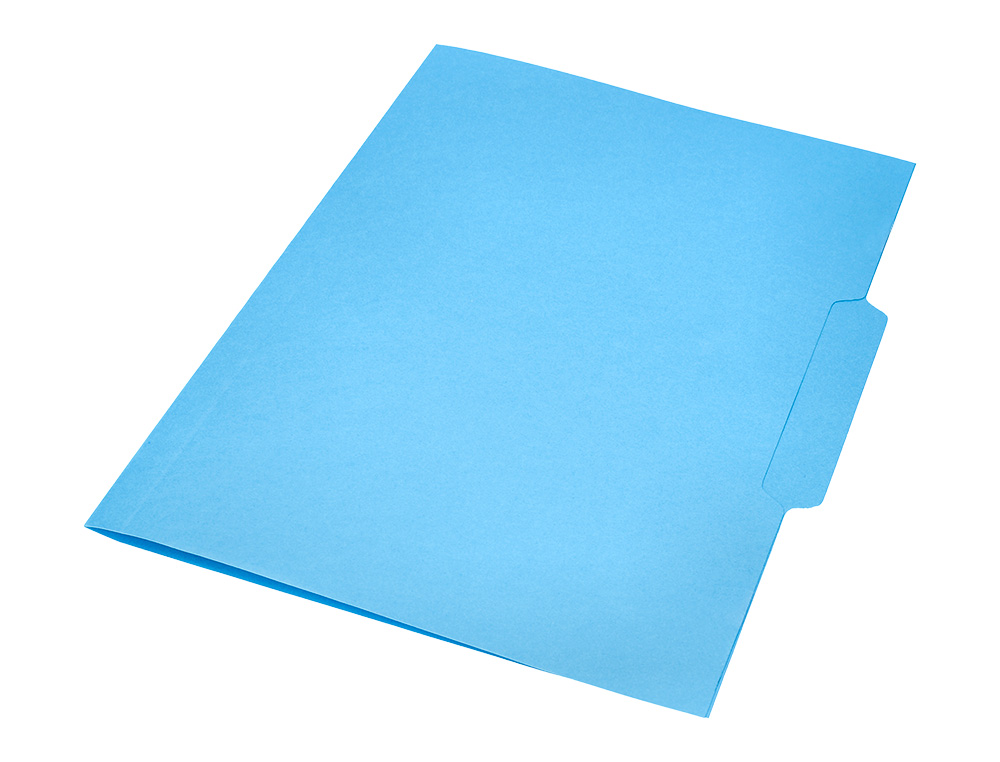 SUBCARPETA CARTULINA LIDERPAPEL FOLIO PESTAÑA CENTRAL 240G/M2 AZUL