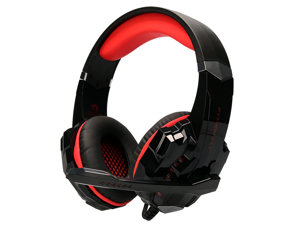 AURICULAR Q-CONNECT CON MICROFONO AJUSTABLE E ILUMINACION LED COLOR NEGRO