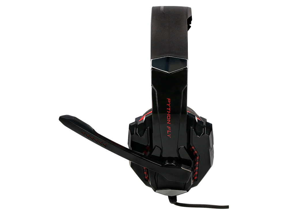 AURICULAR Q-CONNECT CON MICROFONO AJUSTABLE E ILUMINACION LED COLOR NEGRO