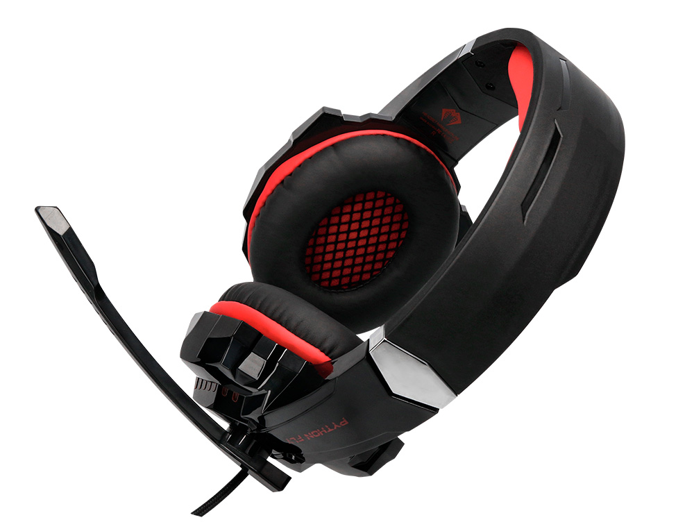 AURICULAR Q-CONNECT CON MICROFONO AJUSTABLE E ILUMINACION LED COLOR NEGRO