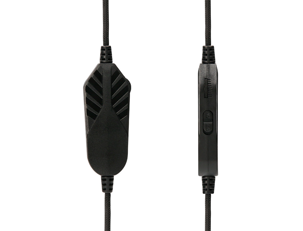 AURICULAR Q-CONNECT CON MICROFONO AJUSTABLE E ILUMINACION LED COLOR NEGRO