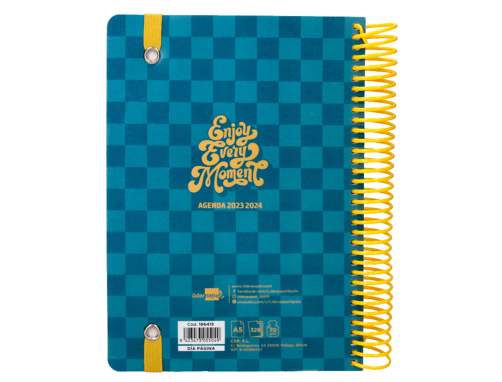 AGENDA ESCOLAR LIDERPAPEL CURSO 23-24 COLLEGE BASIC DIN A5 BILINGUE DIA PAGINA ESPIRALTAPA POLIPROPILENO AZUL