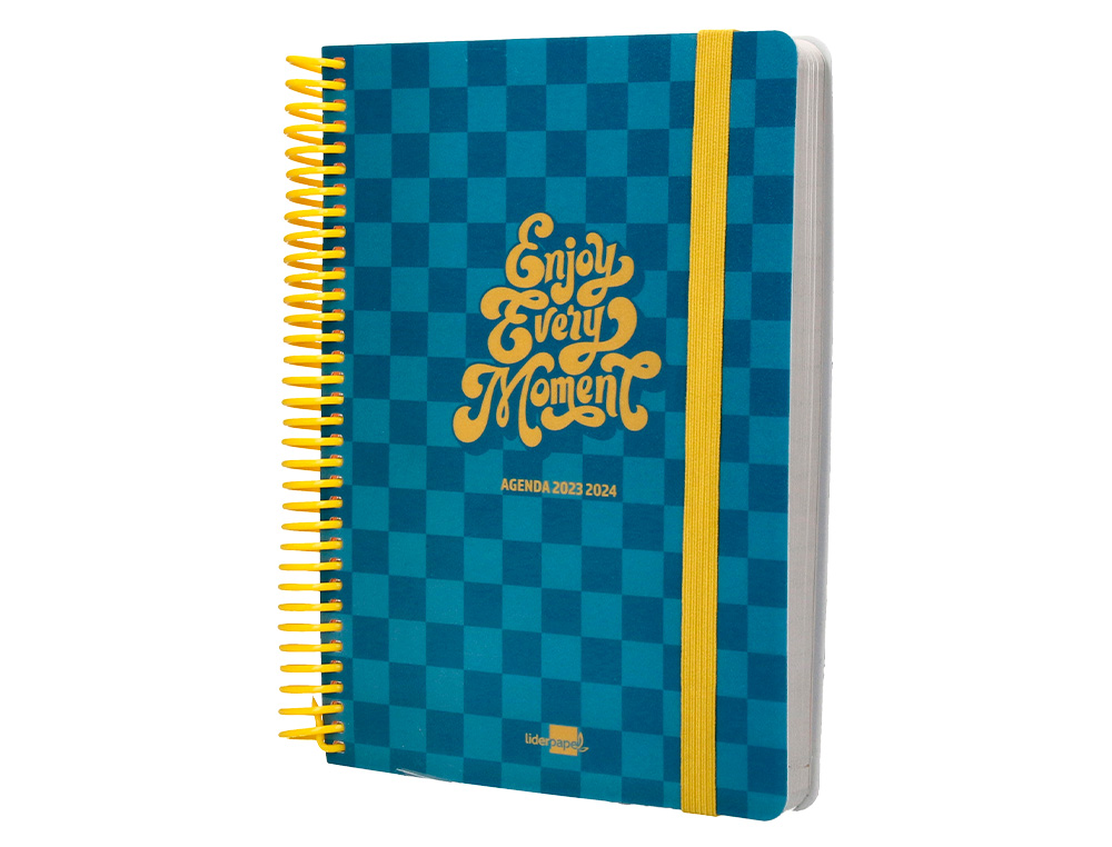 AGENDA ESCOLAR LIDERPAPEL CURSO 23-24 COLLEGE BASIC DIN A5 BILINGUE DIA PAGINA ESPIRALTAPA POLIPROPILENO AZUL