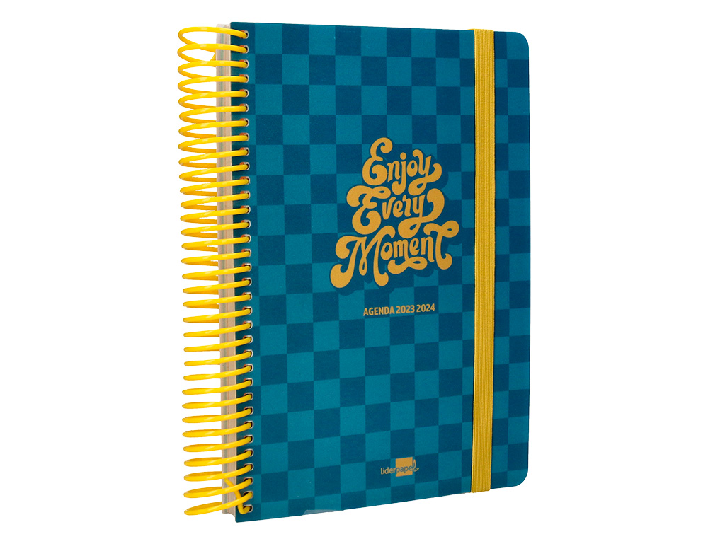 AGENDA ESCOLAR LIDERPAPEL CURSO 23-24 COLLEGE BASIC DIN A5 BILINGUE DIA PAGINA ESPIRALTAPA POLIPROPILENO AZUL