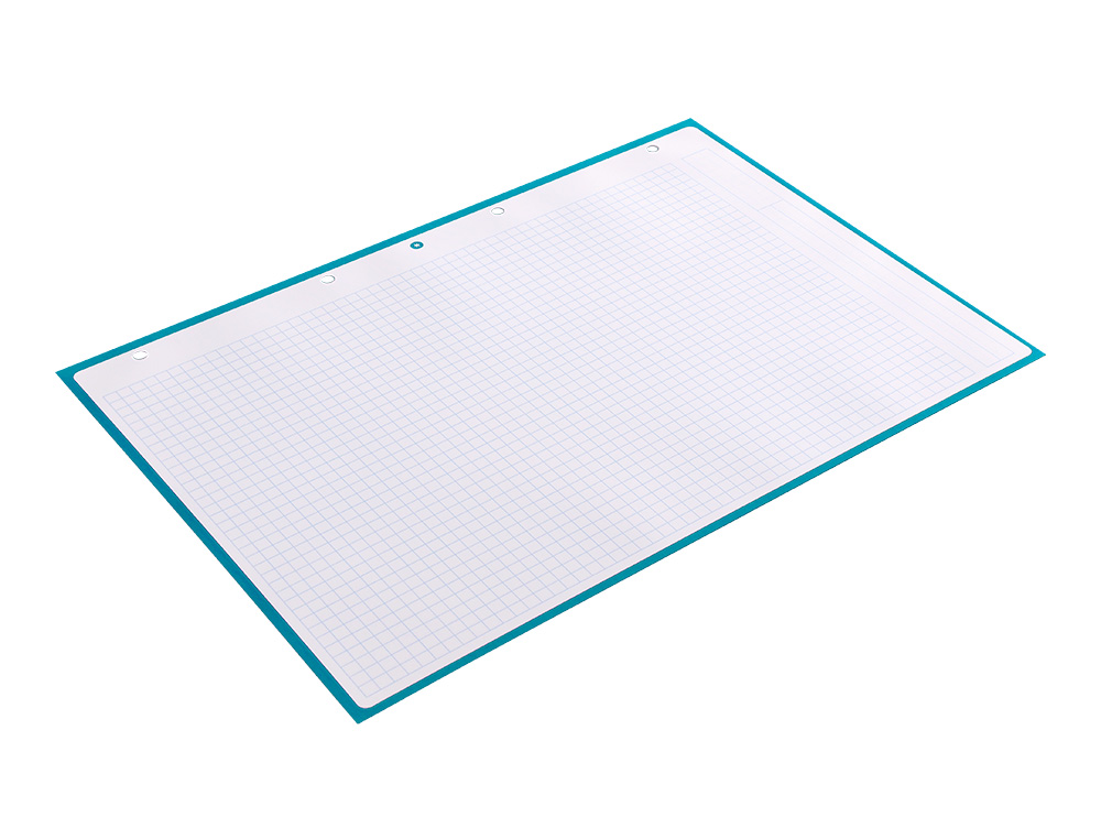 RECAMBIO A4 ANTARTIK 80 HOJAS 90G/M2 CUADRO 5MM 4 TALADROS 1 BANDA CON MARCO COLOR TURQUESA