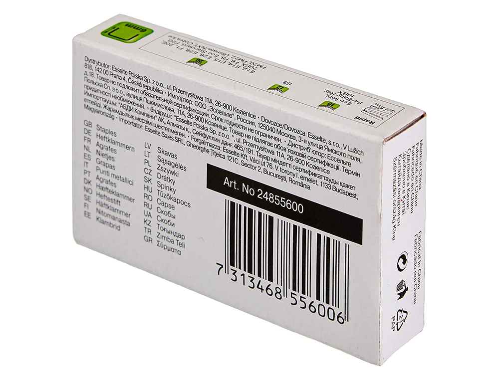 GRAPAS RAPID 24/6 MM GALVANIZADA CAJA DE 1000 UNIDADES