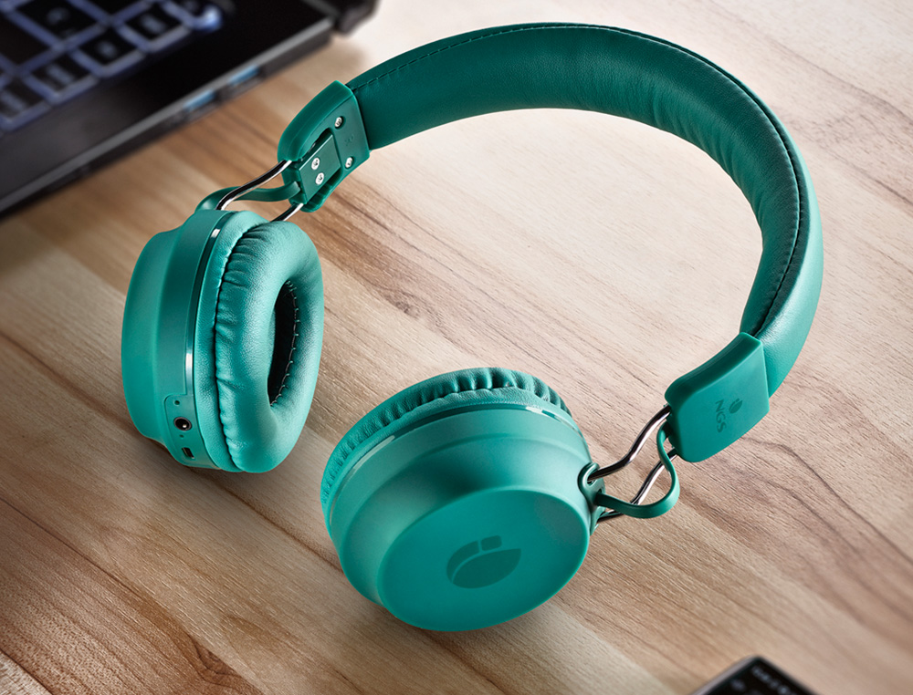 AURICULAR NGS ARTICA CHILL TEAL BLUETOOTH 5.0 FUNCION MANOS LIBRES Y ENTRADA DE AUDIO AUXILIAR JACK 3,5 MM