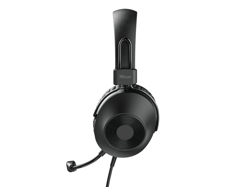 AURICULAR TRUST HS-250 CON MICROFONO AJUSTABLE USB 2,0 LONGITUD CABLE 2 MT COLOR NEGRO