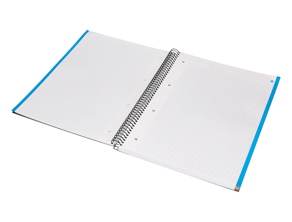 CUADERNO ESPIRAL NAVIGATOR A4 MICRO TAPA FORRADA 120H 80GR CUADRO 5MM 5 BANDAS 4 TALADROS COLOR NEGRO