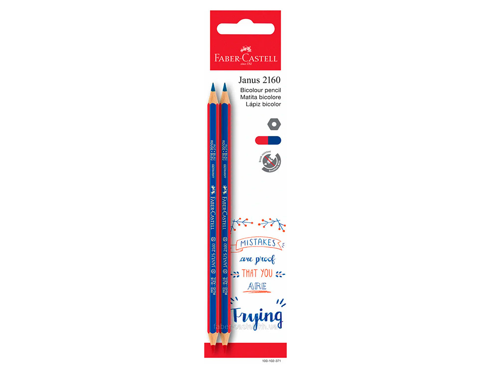 LAPICES BICOLOR FINO FABER CASTELL 2160-RB HEXAGONAL ROJO/AZUL BLISTER DE 2 UNIDADES