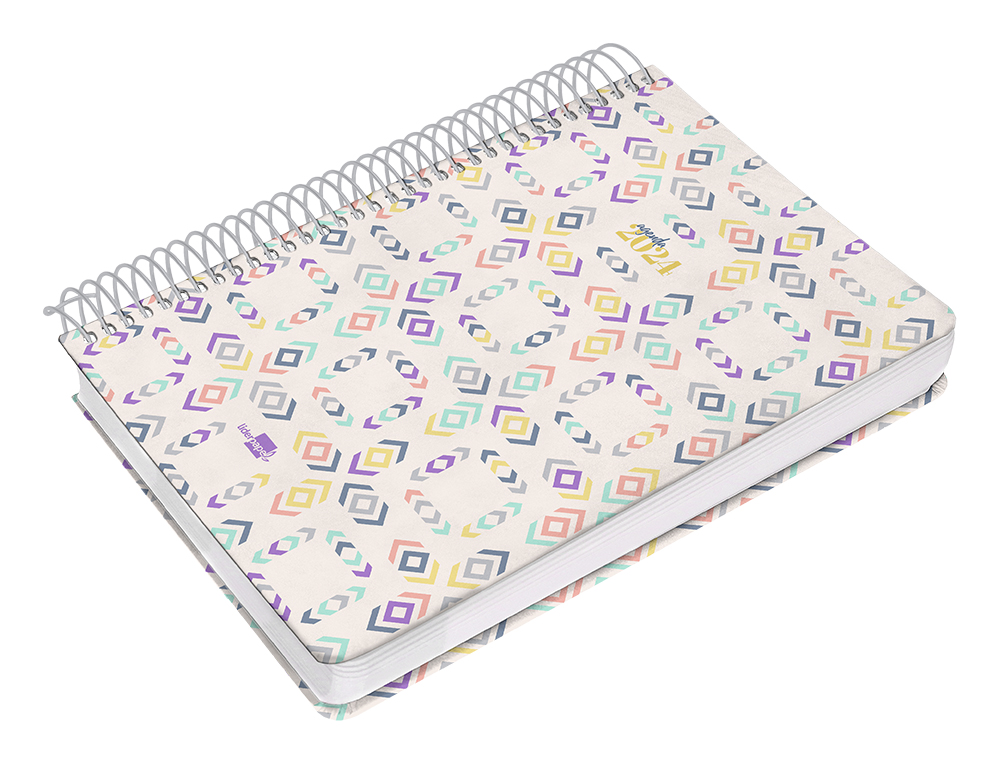 AGENDA ESPIRAL LIDERPAPEL PERISSA A4 2024 DIA PAGINA PAPEL 80 GR DISEO SQUARE