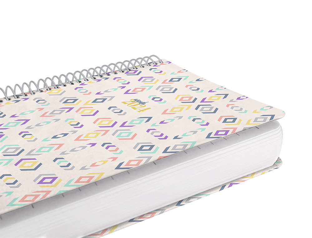 AGENDA ESPIRAL LIDERPAPEL PERISSA A4 2024 DIA PAGINA PAPEL 80 GR DISEO SQUARE