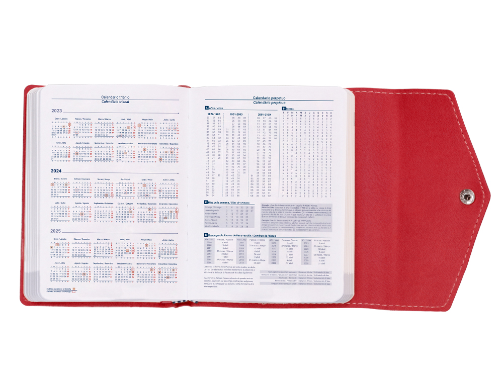 AGENDA ENCUADERNADA LIDERPAPEL THERASIA MINI 2024 DIA PAGINA COLOR ROJO PAPEL 70 GR
