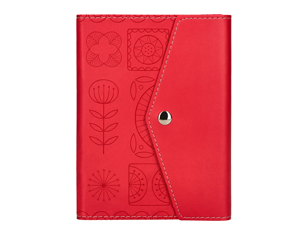 AGENDA ENCUADERNADA LIDERPAPEL THERASIA MINI 2024 DIA PAGINA COLOR ROJO PAPEL 70 GR