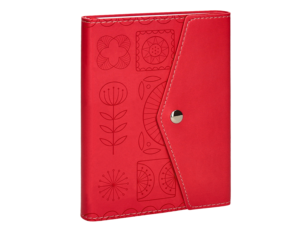 AGENDA ENCUADERNADA LIDERPAPEL THERASIA MINI 2024 DIA PAGINA COLOR ROJO PAPEL 70 GR