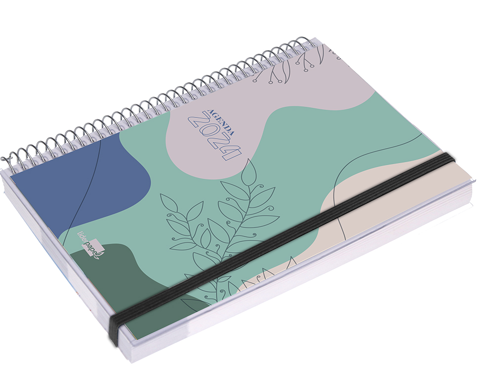 AGENDA ESPIRAL LIDERPAPEL TINOS A6 2024 DIA PAGINA PORTADA POLIPROPILENO PERSONALIZABLE PAPEL 70 GR