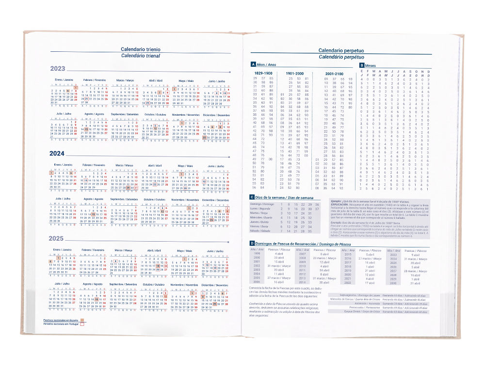 AGENDA ENCUADERNADA LIDERPAPEL CRETA 17X24 CM 2024 DIA PAGINA COLOR NUDE PAPEL 70 GR