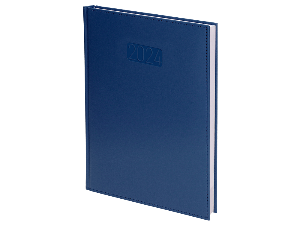 AGENDA ENCUADERNADA LIDERPAPEL CRETA 17X24 CM 2024 SEMANA VISTA COLOR AZUL PAPEL 70 GR