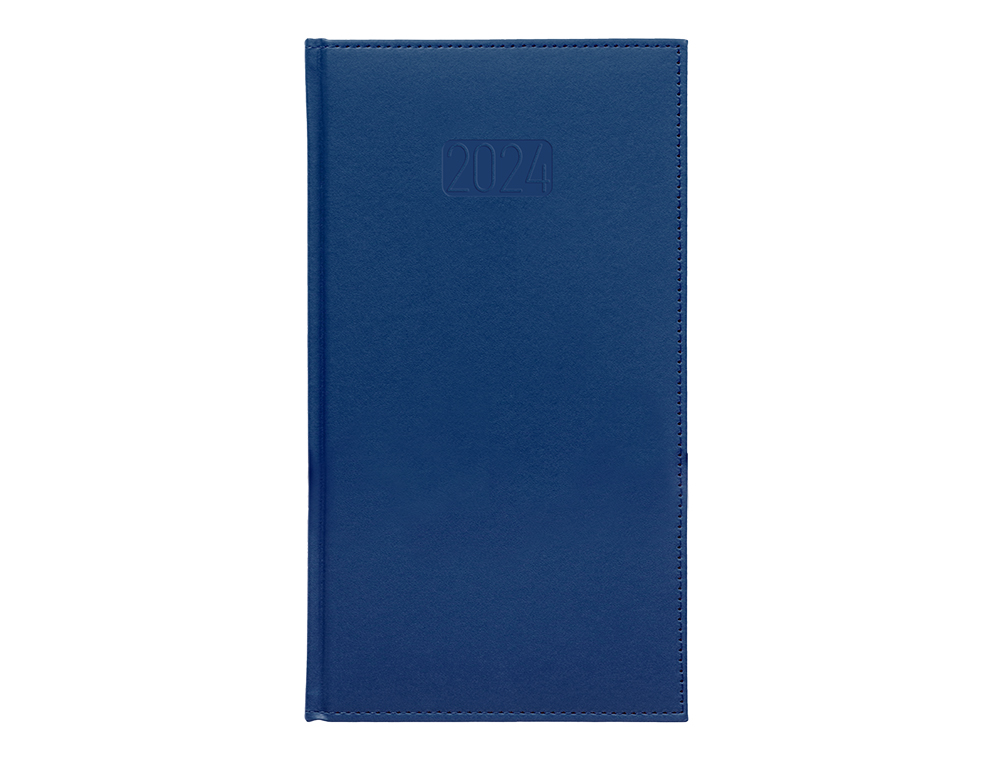 AGENDA ENCUADERNADA LIDERPAPEL CRETA 8X15 CM 2024 SEMANA VISTA COLOR AZUL PAPEL 70 GR