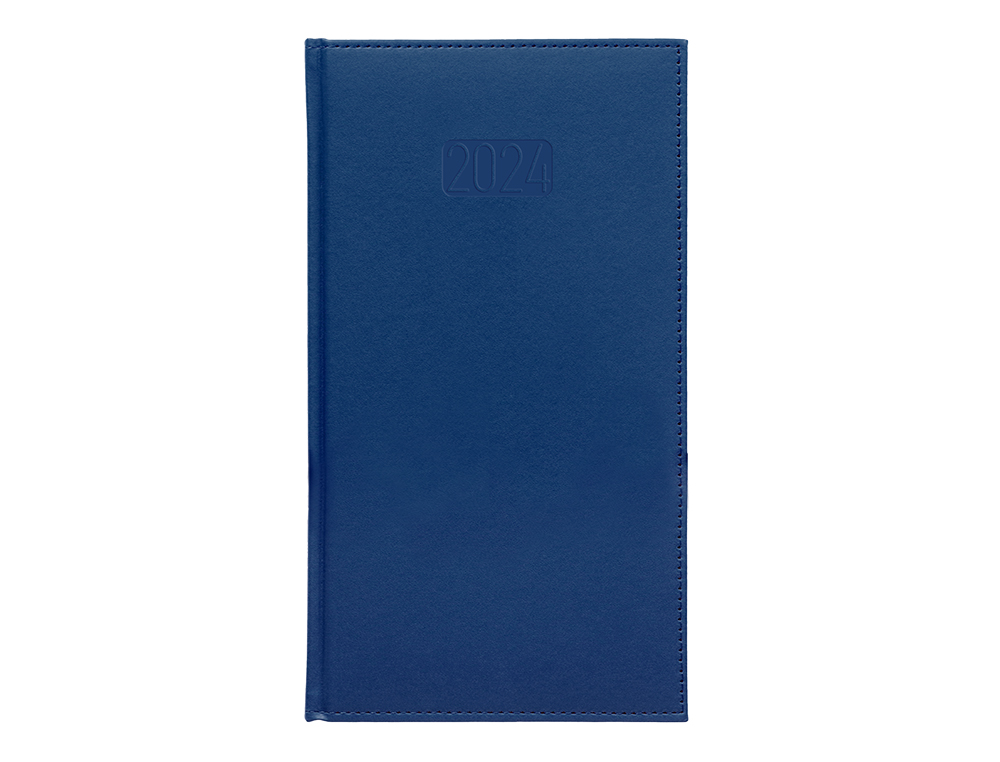 Agenda encuadernada liderpapel creta 8x15 cm 2024 semana vista color azul papel 70 gr