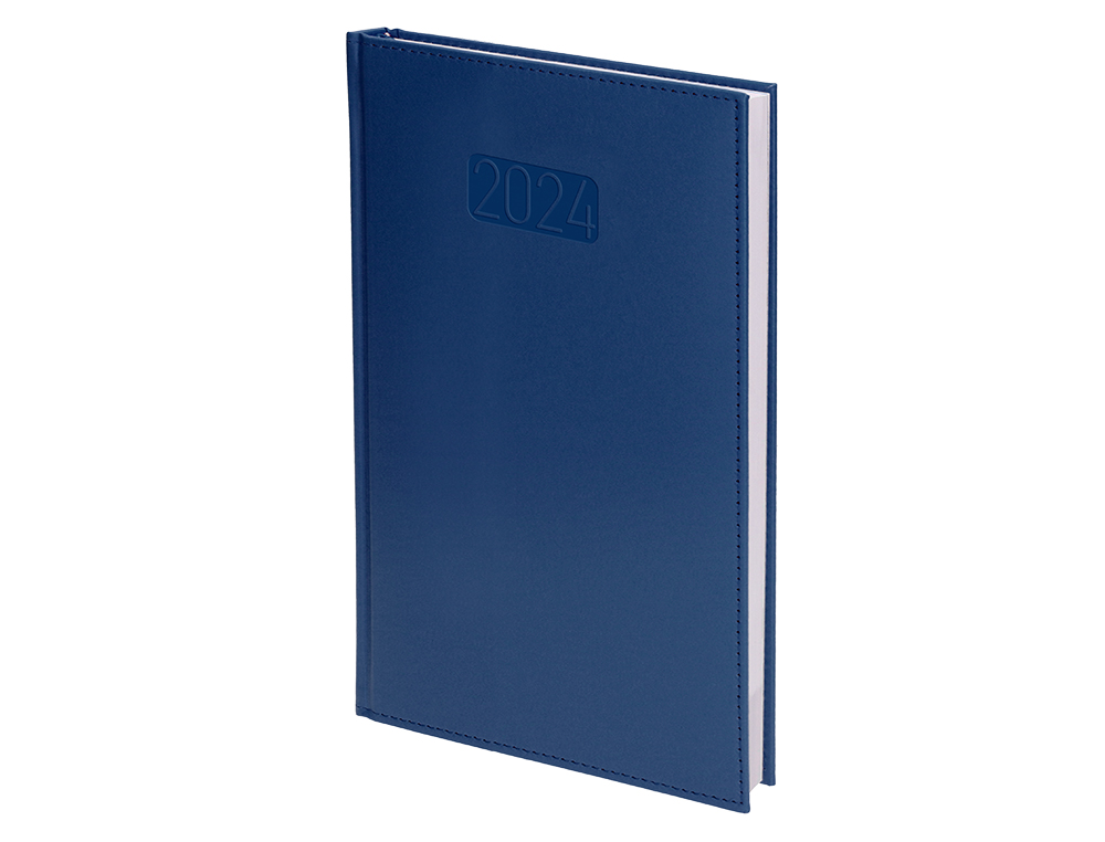 AGENDA ENCUADERNADA LIDERPAPEL CRETA 8X15 CM 2024 SEMANA VISTA COLOR AZUL PAPEL 70 GR